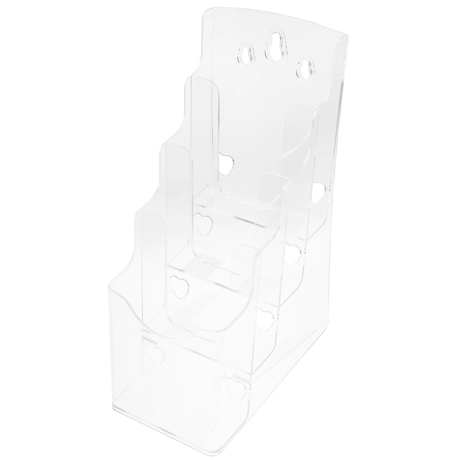 

Acrylic Brochure Holder A6 Clear File Rack 4-Tier Magazine Display Rack Literature Holder