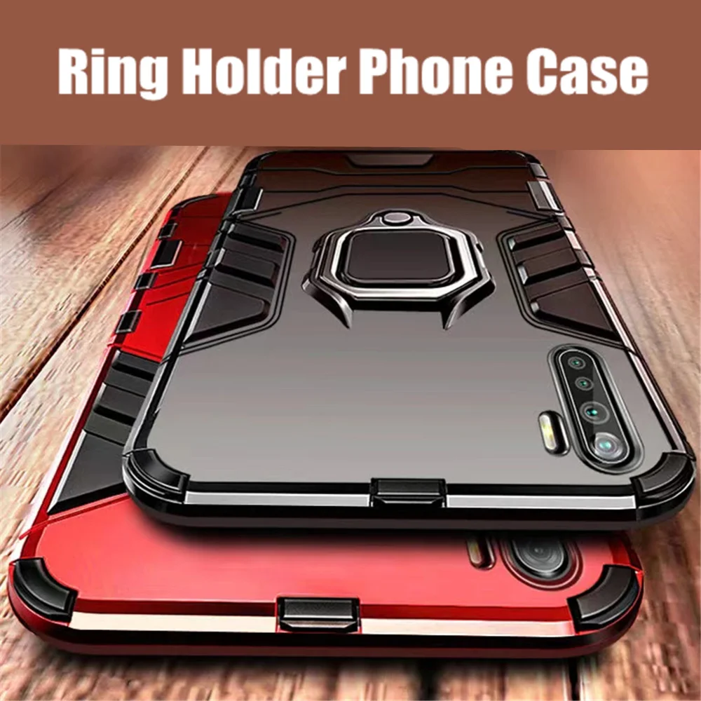 For OPPO A91 Shockproof Armor Case for OPPO A91 A31 F15 A5 A9 2020 Ring Stand Cover for Realme X50 Pro Reno 2Z 2F Find X2 Neo - view 2