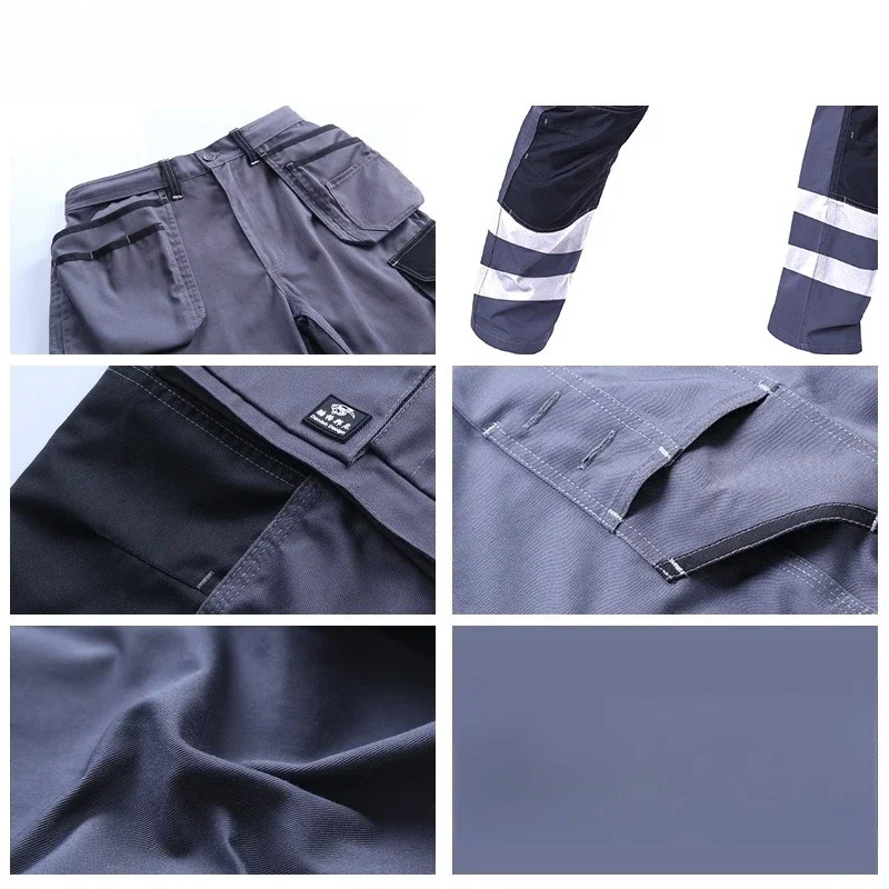 DurableWork Clothes Men's Work Pants Labor Insurance Wear-resistant And Dirt-resistant Electrician Maintenance Multi-pocket Over