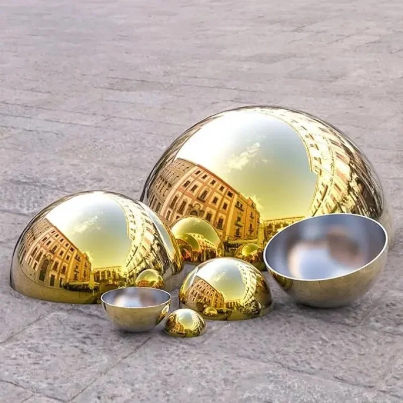 Stainless Steel Titanium Coated Hemisphere Metal Half Ball for DIY Craft Project Cabinet Knob Furniture Accent Home Decoration