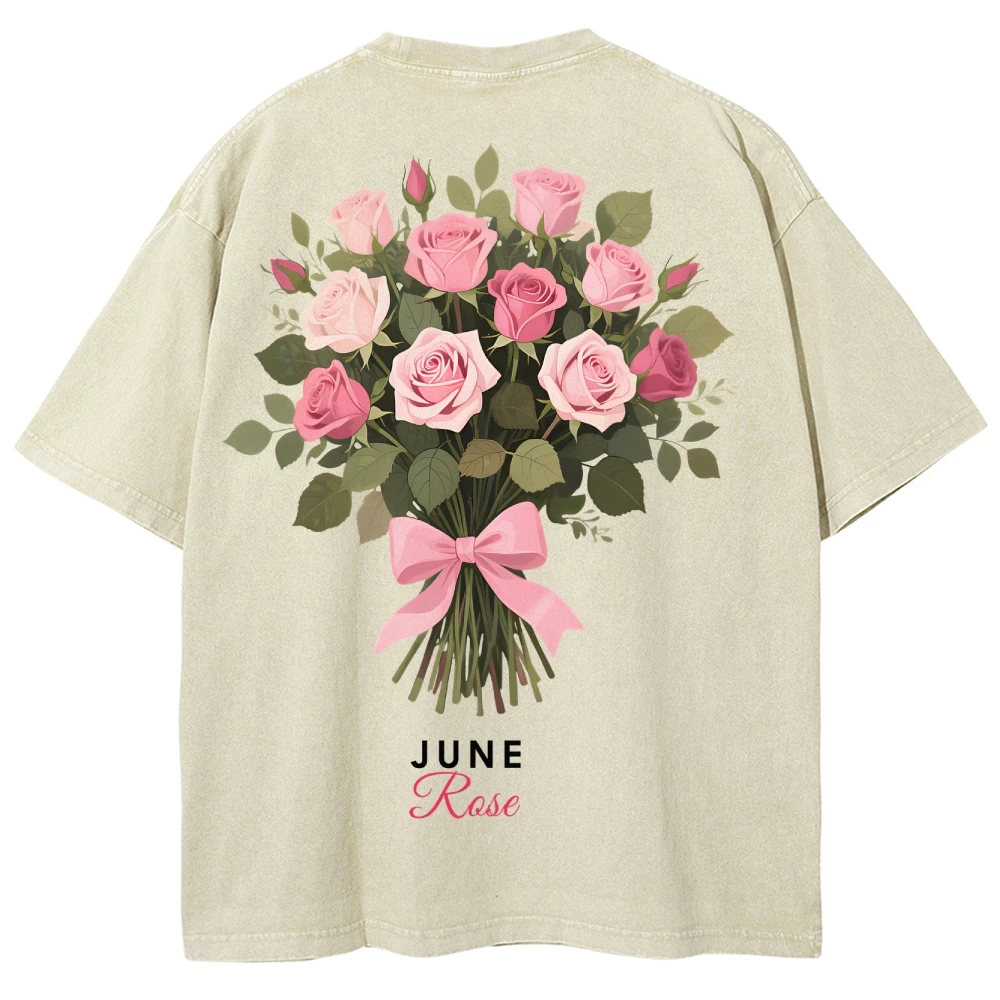 Double-sided flower pattern  Women'S T-Shirts Beautiful Spring Flower Clusters Printed Short Sleeve Summer Trend Female Clothes