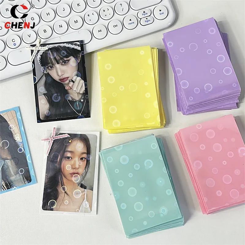 10Pcs Cartoon Album Colorful Photo Card Holder Photocard Sleeves Photo Anti-scratch Card Protective Case Train Ticket Card Album