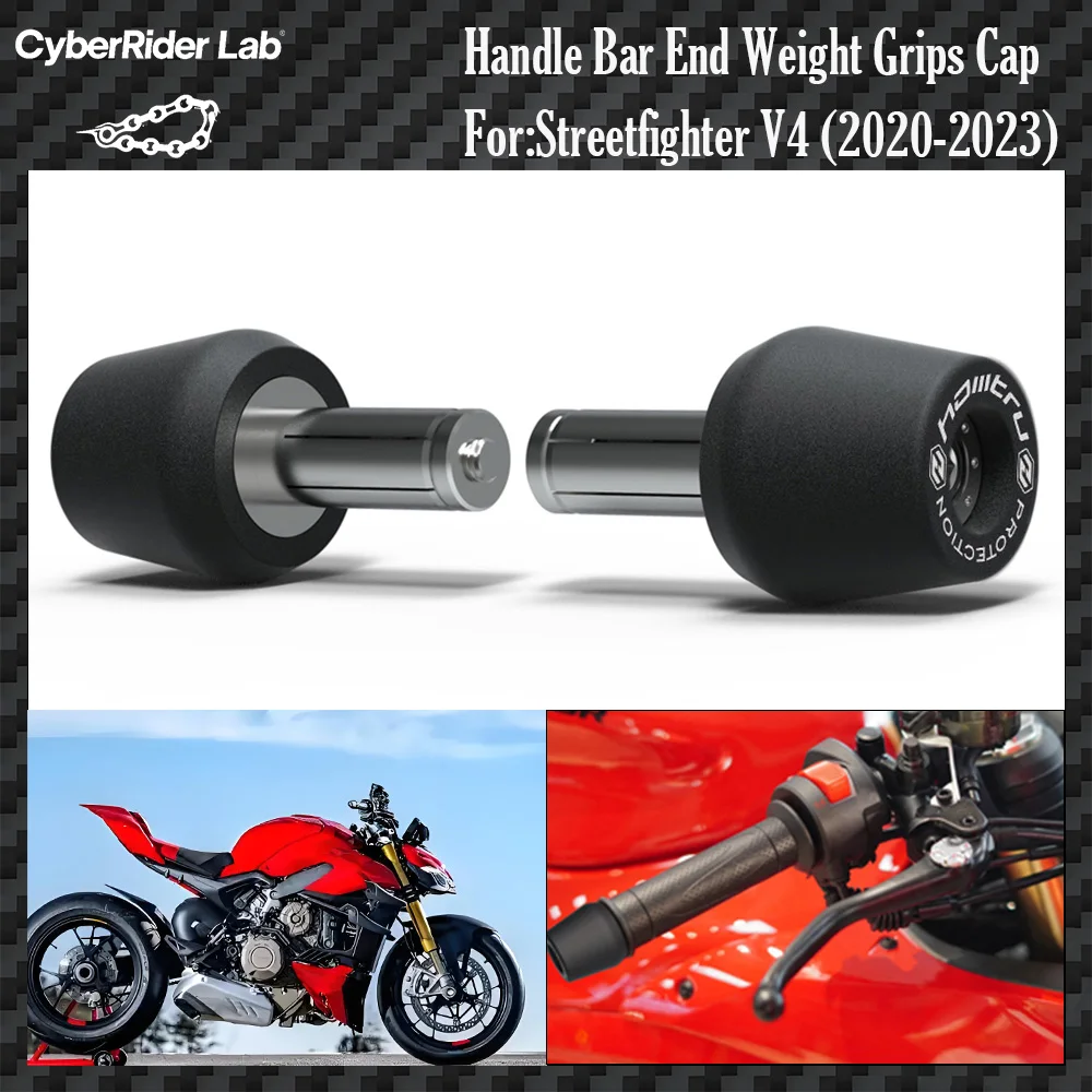 

​​For Ducati Streetfighter V4/V4S/V4SP/V2S 2020-2023 CNC Bar End Caps - Italian Racing Aircraft Alum No Tools Rider Gift​​