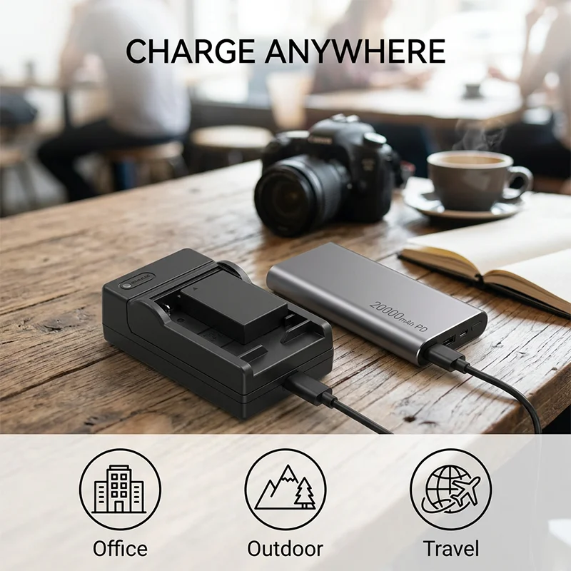 LPE17 Camera Battery Charger Replace LC-E17 for Canon EOS RP R8 R10 R100 R50 77D 850D 800D 760D 750D 200DII 200D M3 M5 M6 LP-E17