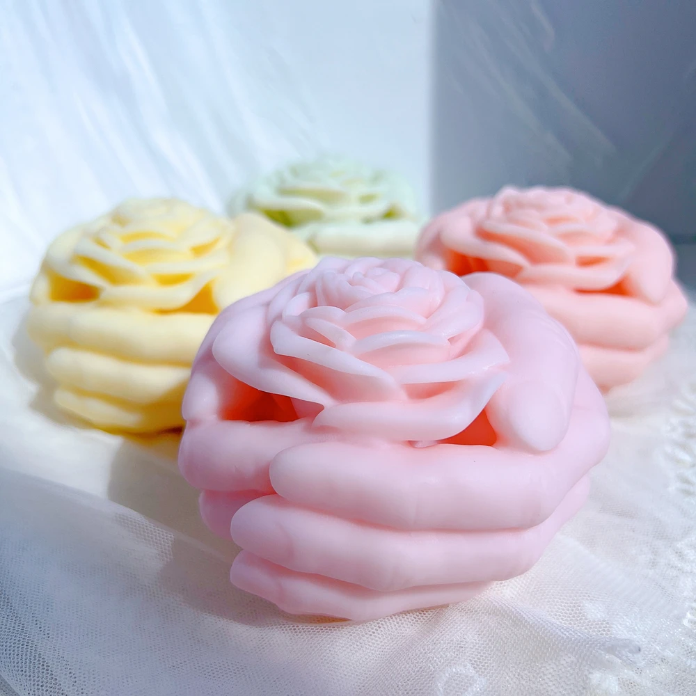 

Home Decor Wedding Gift Rose In Hand Candle Mold Valentine's Day Gift idea Rose Floral Silicone Mold