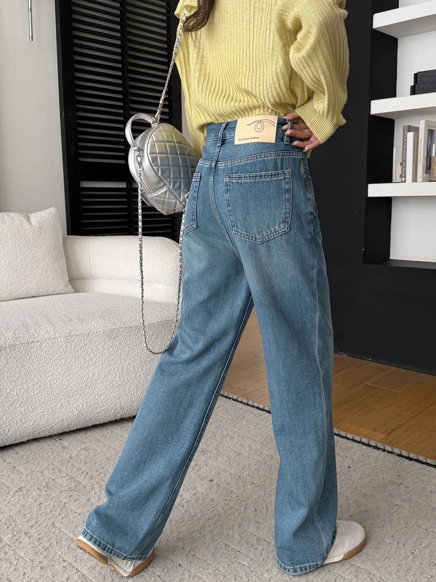 

Женские джинсы прямого кроя из модала, свободные широкие брюки в пол, новинка весеннего сезона, удобные, дышащие, с высокой талией, из денима