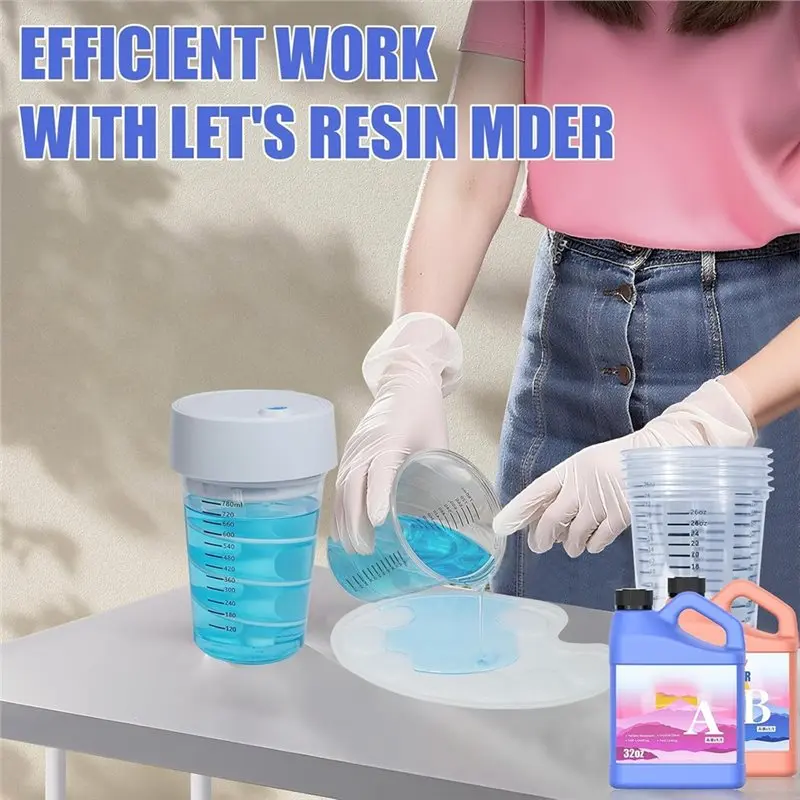 VOFUN-Epoxy Resin Mixer, Automatic Hands-Free Auto Resin Mixer 24Fl. Oz Capacity, Ideal For Molds, Soap Making Kits Mixing