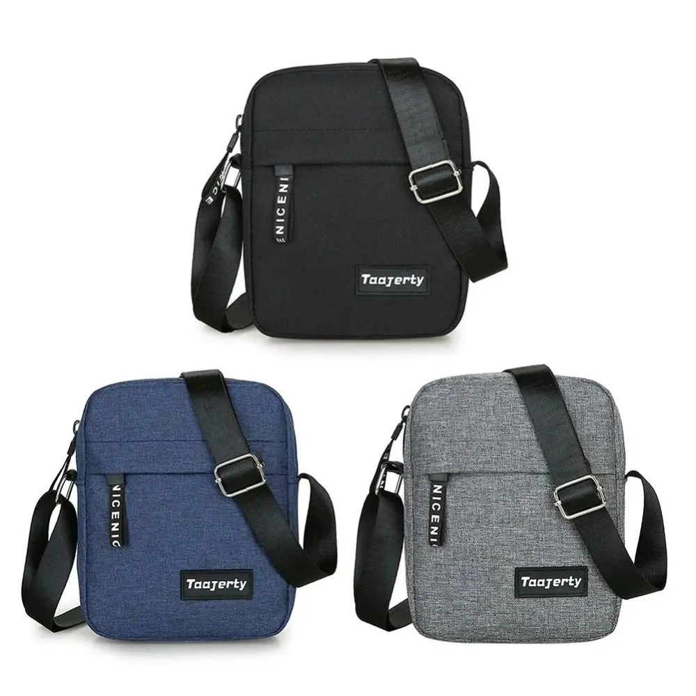 Men Hand Bag Nylon Crossbody Bag Portable Solid Color Shoulder Bag Retro Bag Casual and Fashionable Business Accessories