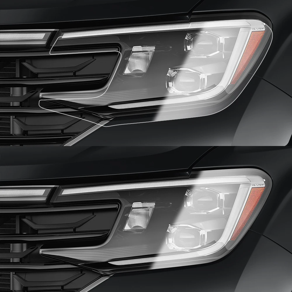 For Volkswagen Atlas 2022-2025 TPU Pre Cut Car Headlight Protective Film Smoke Black PPF Anti-Scratch Auto Vinyl Wrapping Film