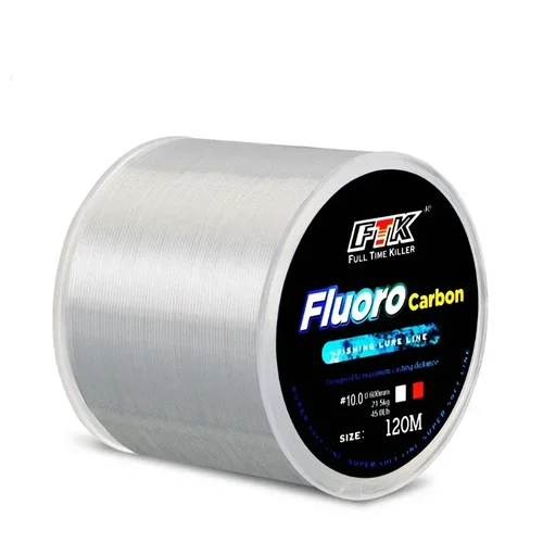 Imagen 1 del producto Nuevo 120M recubrimiento de fibra de carbono líder señuelo sedal de pesca 0,14-0,6mm 1,88-21.5kg accesorios de sedal de fluorocarbono portátiles