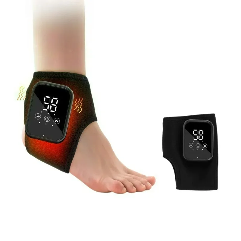 Beheizbare Fußmassagegeräte Elektrische Vibrationsmassagegerät für Knöchel Wärmende Knöchelbandage Gelenkverstauchungsunterstützung Knöchelschutz