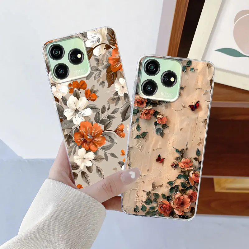 Para ZTE Blade V50 diseño 4G 5G V50 Vita funda de teléfono de lujo para ZTE Blade V50 Smart Flower funda protectora de silicona transparente