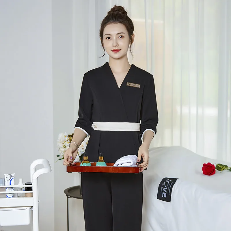 

Professional Style Uniform Woman Aesthetic Beauty Salon Spa Hotel Waiter Esthetic Desk Massage Nail Beautician Cafe Work Clothes