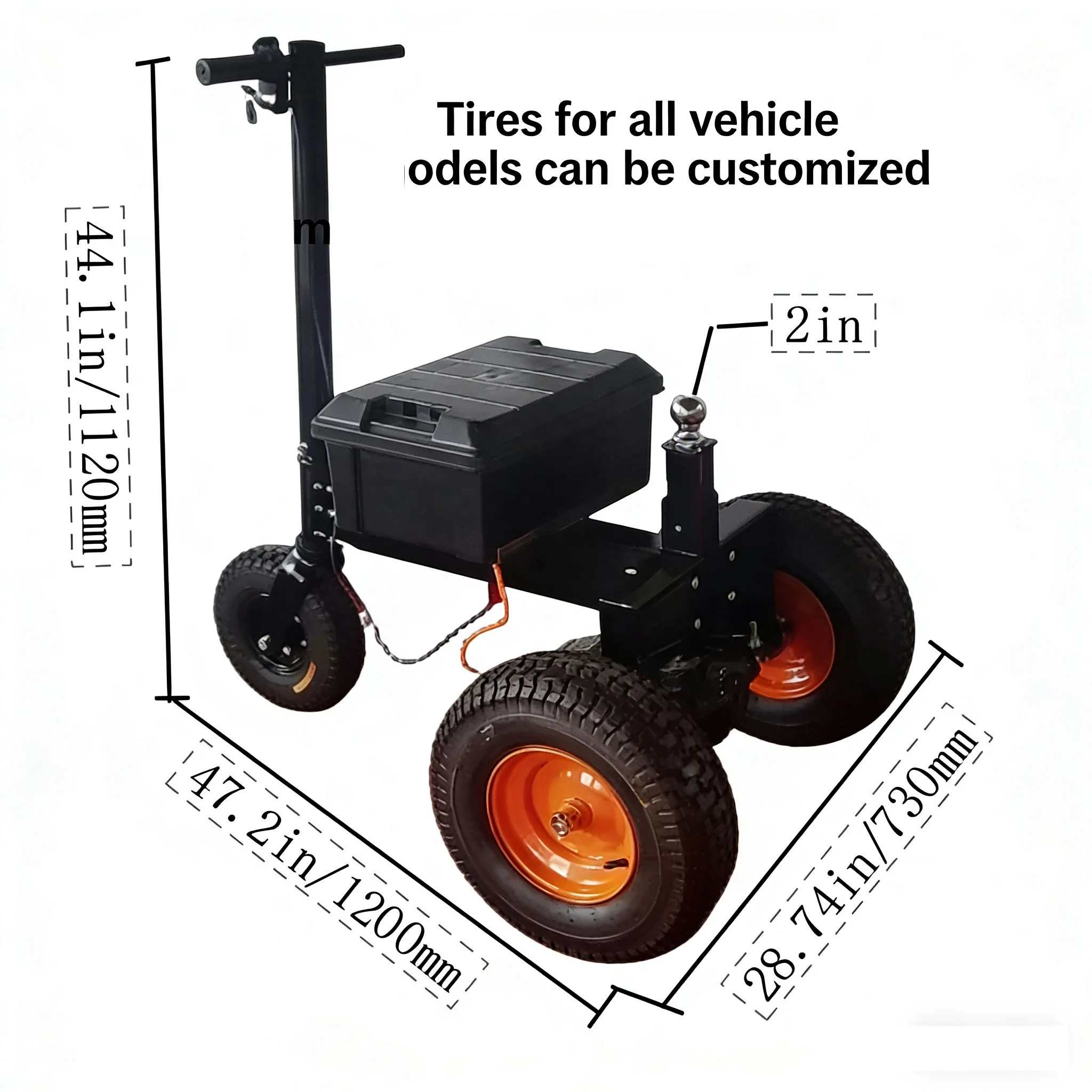 Electric Trailer with Adjustable Ball Joint Maximum Load Capacity 2500-11000 Lbs,Suitable for Boats Yachts and RVs Trailer Dolly