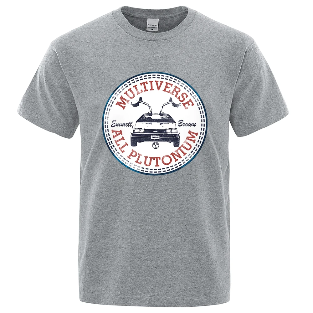 Back To The Future Multiverse All Plutonium T-Shirt Men Vintage Movie T Shirt Fashion Cotton Short Sleeve Summer Basics Tees