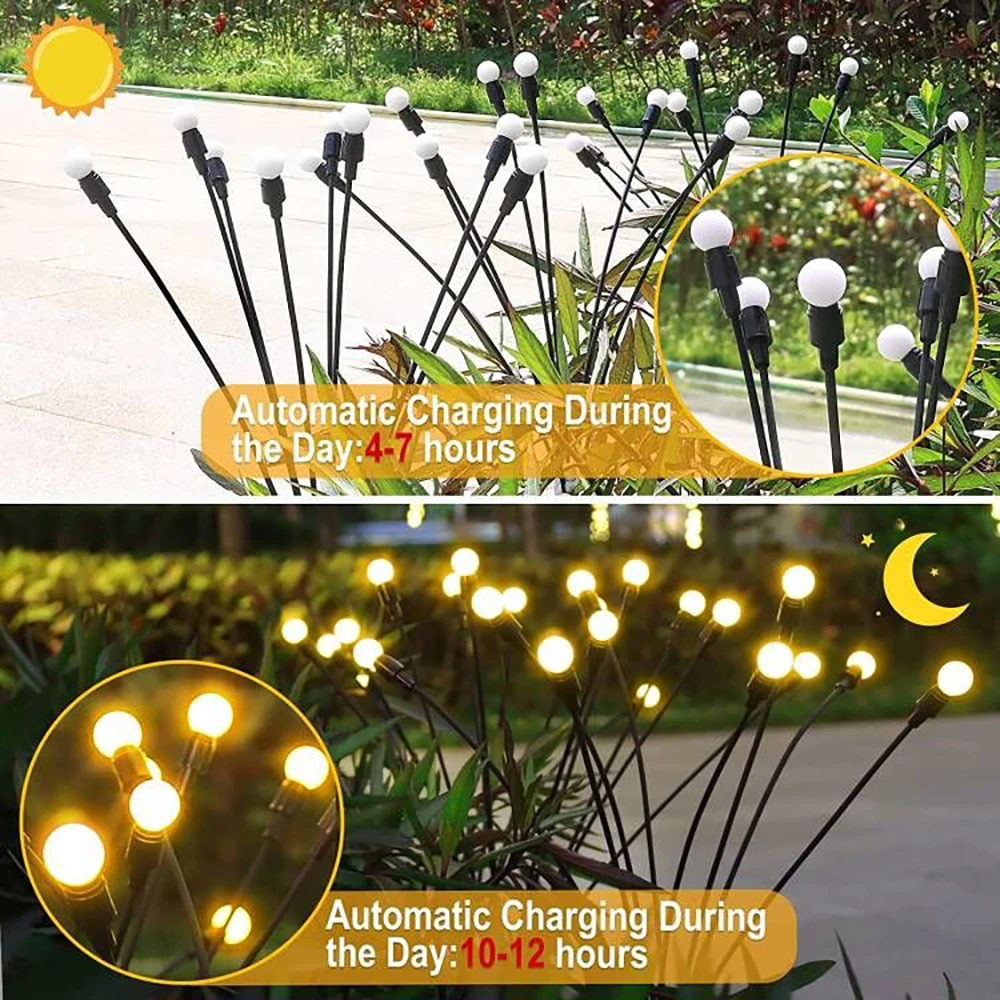 Solar LED Light Firework Firefly Lights Christmas Decoration Garden Landscape Lights Outdoor IP65 Waterproof Swaying Light