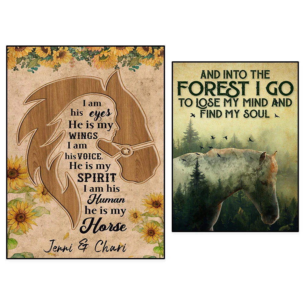 Cartel de equitación, la vida sin un caballo es como respirar sin aire, cartel retro, cartel de aventura, regalo para amante de los caballos.