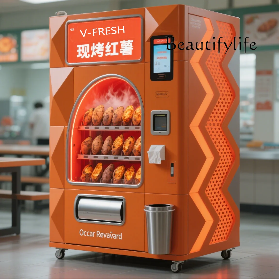 Máquina expendedora de patatas fritas tostadas, barbacoa no tripulada, máquina expendedora de maíz, máquina expendedora comercial