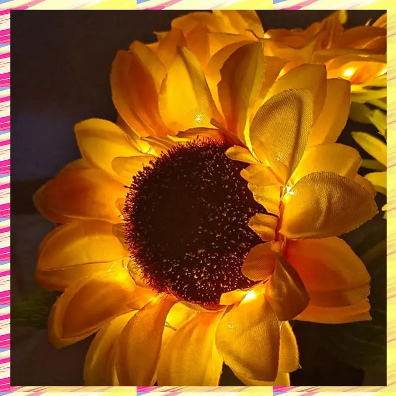 

ABJJ B Rechargeable Sunflower LED Simulation Night Light Simulation Flowers Decorative Atmosphere Lamp