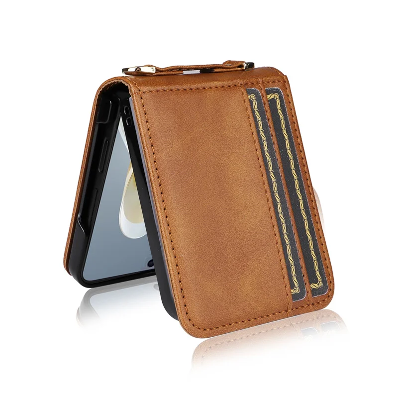 Leather Phone Case For ZTE Nubia Flip 5G 2024 Wallet Cover With Lanyard Card Holder Funda Coque