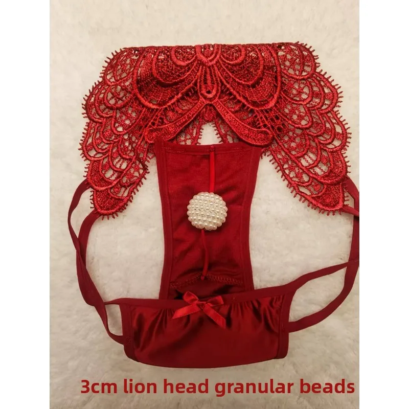 Customized Imitation Pearl Underwear Into The Body To Increase A 4 Cm Sexy Thong Tight Massage Bead Briefs Panties Thongs