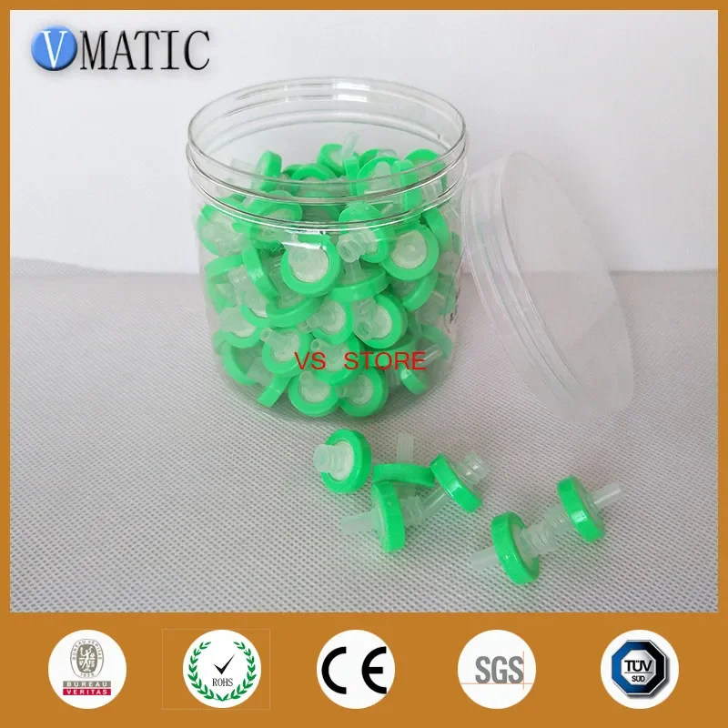 Filtre seringue en plastique vert 13mm 0,22um, 100 pièces, livraison gratuite, filtre, Membrane de Filtration pour Solution organique