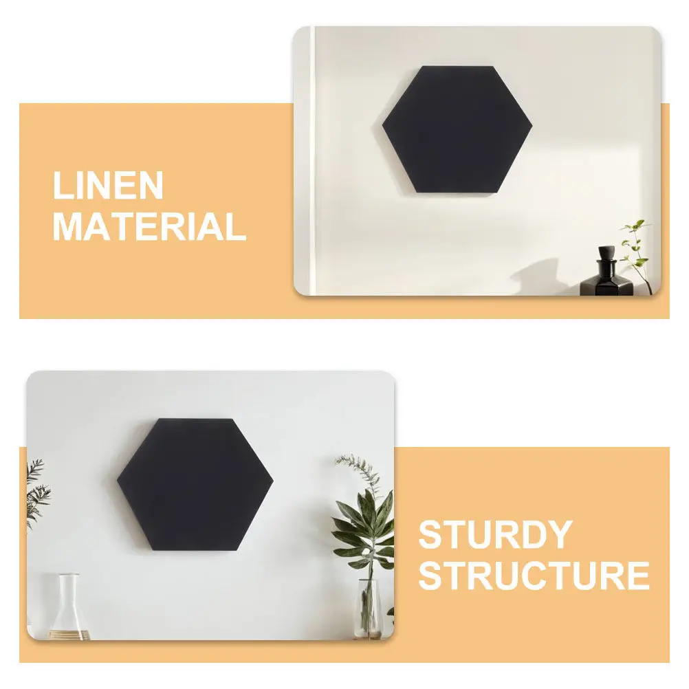 2Pcs Hexagon Painting Boards Black Canvas Panels Linen Texture Preassembled Frame for Oil Acrylic Painting Decor