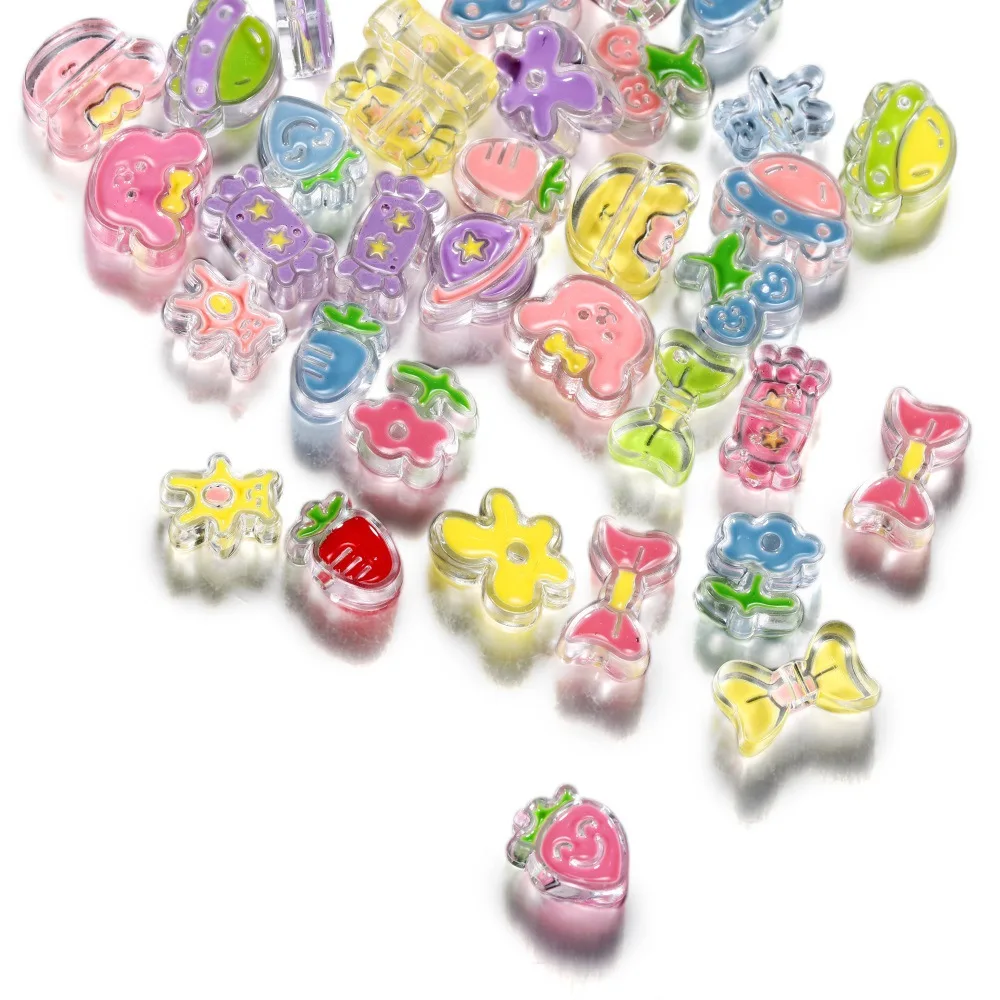 5 PCS New Creative Cartoon Oil Drop Pendant Flower Carrot Rabbit Planet DIY Headband Colorful Accessory Pendant Wholesale