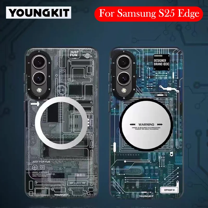 

Магнитный чехол YOUNGKIT для Samsung S25 EDGE, матовая задняя крышка