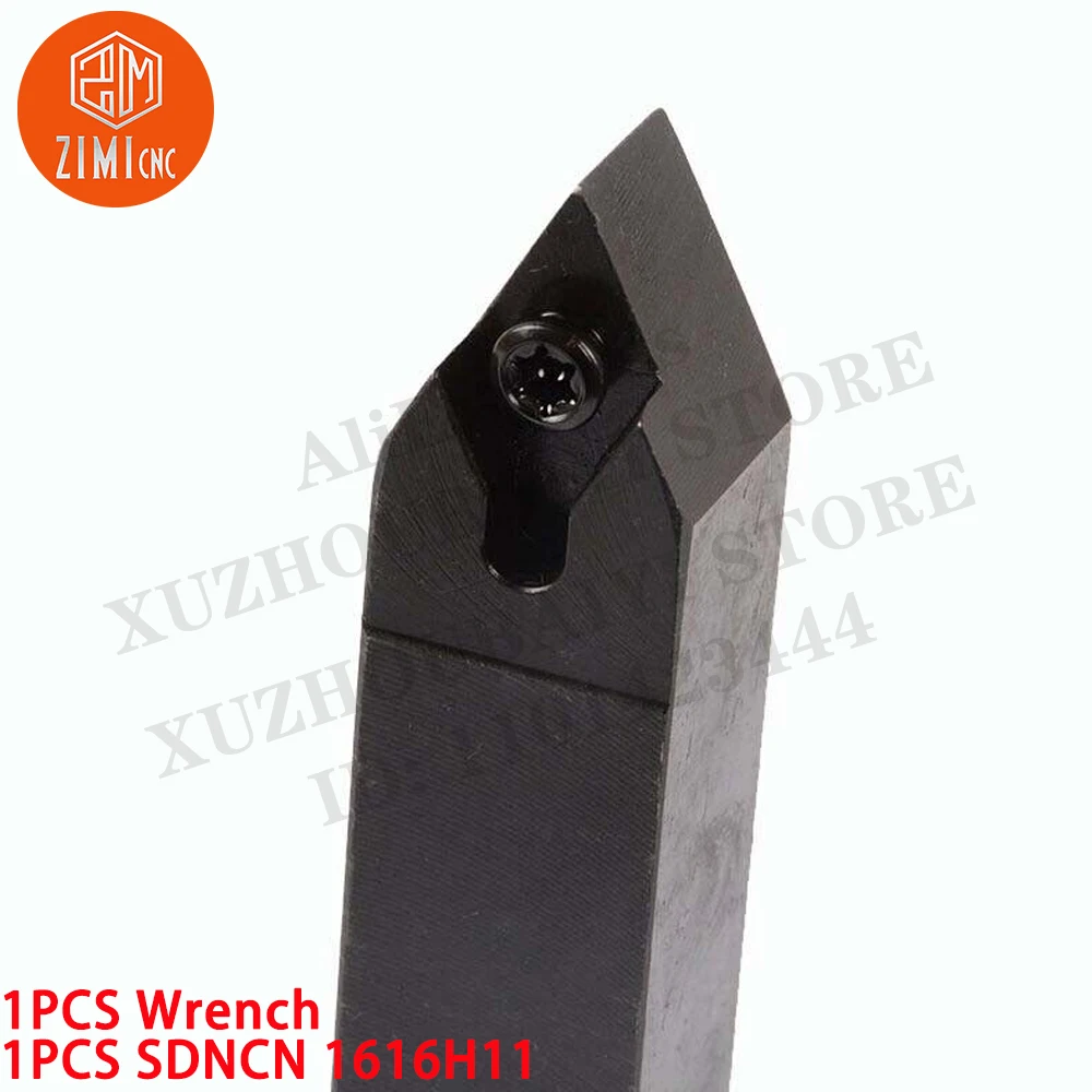 1PCS SDNCN1616H11 Suporte para ferramenta de torneamento externo de torno Adequado para DCMT11T304 Pastilhas de Metal Duro Metal CNC mecânico ferramentas de corte