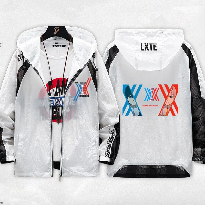 DARLING in the FRANXX Zero Two Cosplay Hoodie Sun Protection Clothing Jackets Spring Summer Thin Long Sleeve Sports Hooded