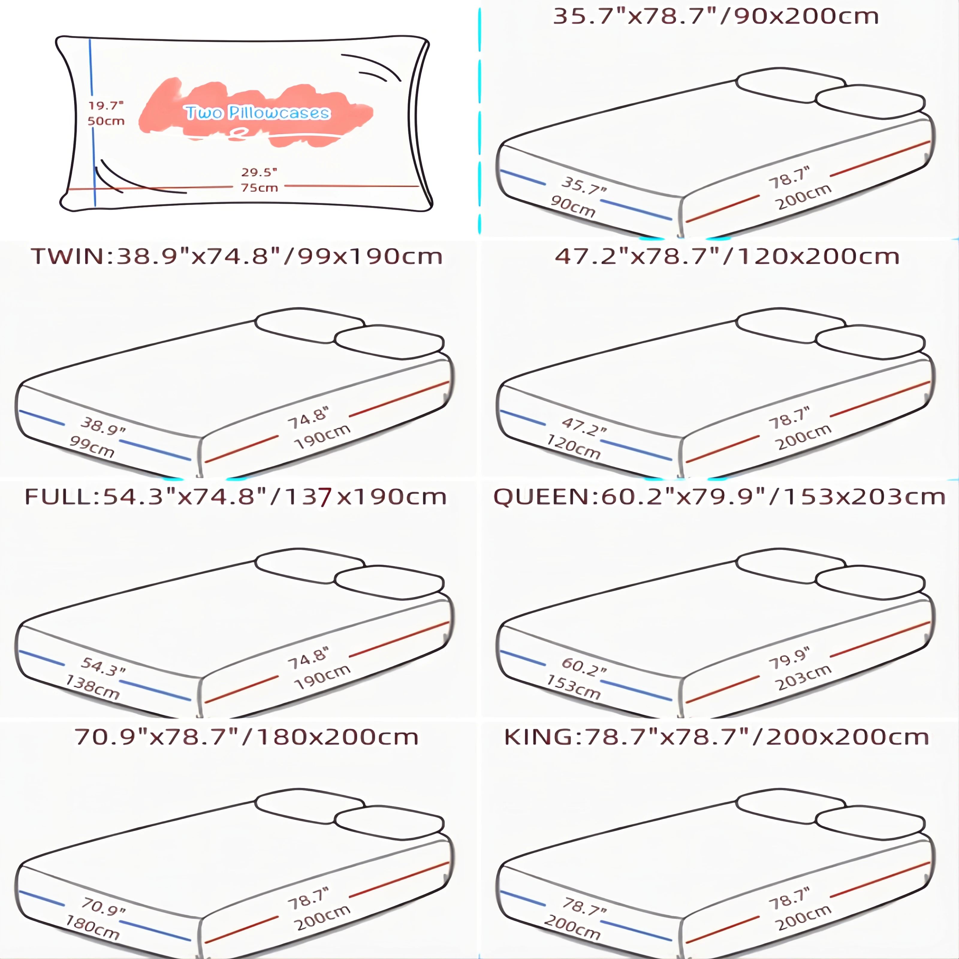 Kuup 100%Polyester 3pcs satin surface Bedding Fitted Sheet and pillowcases Set Elastic Band Around Mattress Cover King Bed Cover