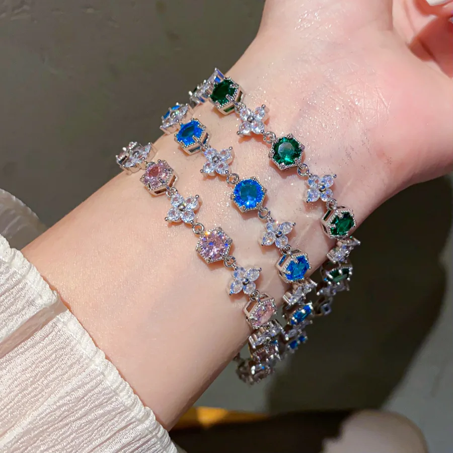 

Artistic Geometric CZ Bracelet - Dopamine Colorful Quiet Luxury Elegant Versatile Jewelry