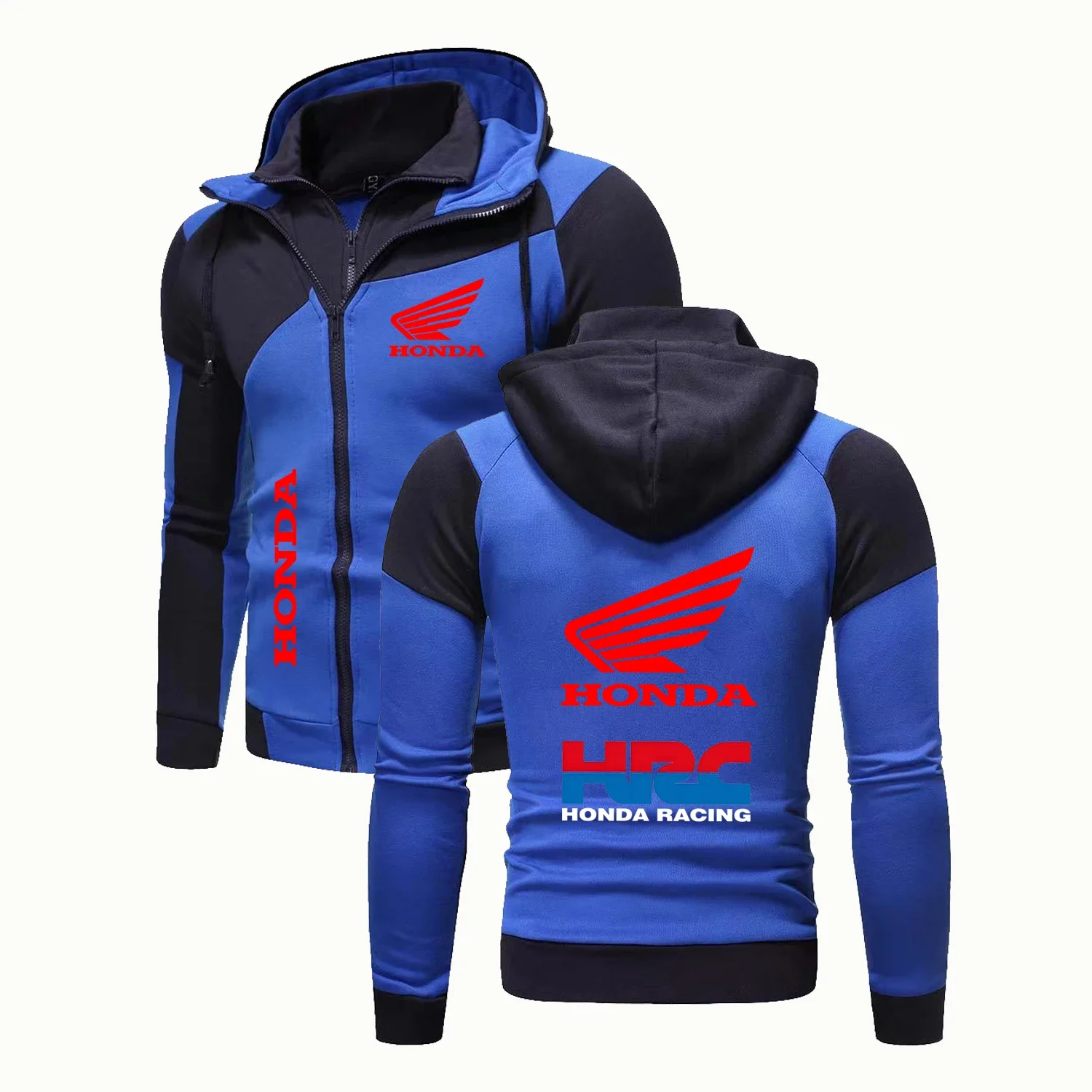 Honda Motorcycle Hoodie Jacket Honda Wing Logo Print Keep Warm Sweatshirt Pullover Trendy Winter Jacket Men's Clothing Hoody
