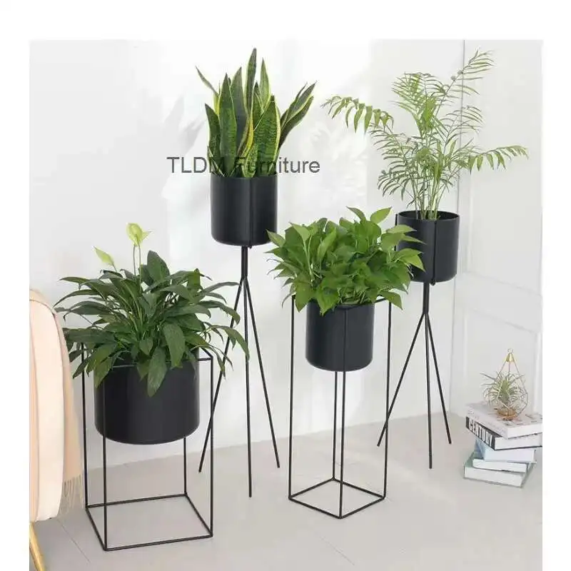 

Simple Apartment Floor-standing Plant Shelf Nordic Metal Plant Rack for Balcony Furniture Indoor Living Room Flower Pot Stand
