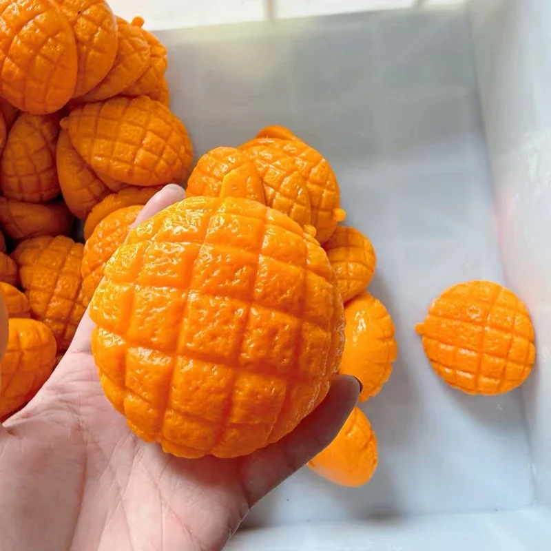 Simulated Pineapple Bun Squishy Squeeze Toy Soft Stress Relief Ball Cute Fidget Gadget Anxiety Reliever Mini Desktop Ornament