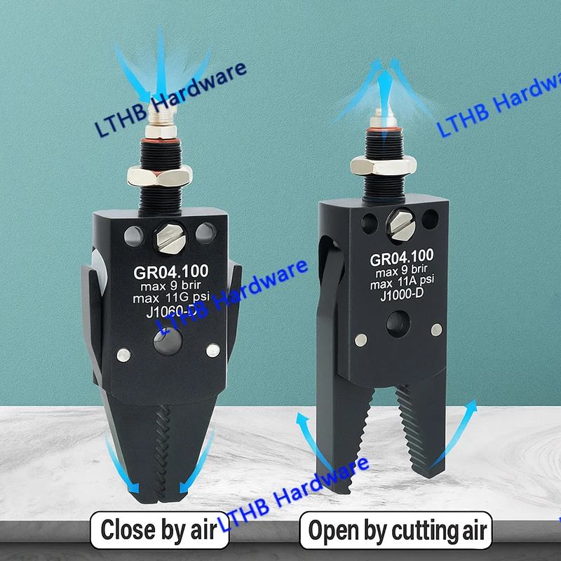 Robot Arm Clamp Pneumatic Gripper with Sensor Switch Non-slip Mat for Injection Molding Machine Grasp Workpiece Automation Tools