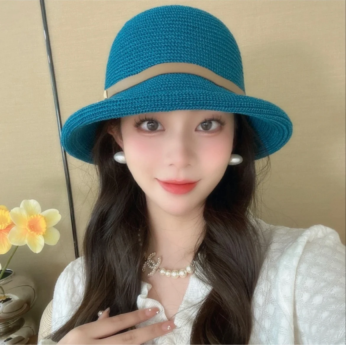 Cappello da pescatore sottile primavera estate Cappello da sole versatile e versatile Cappello da buet casual coreano Sle Cappello a tesa riccia da donna