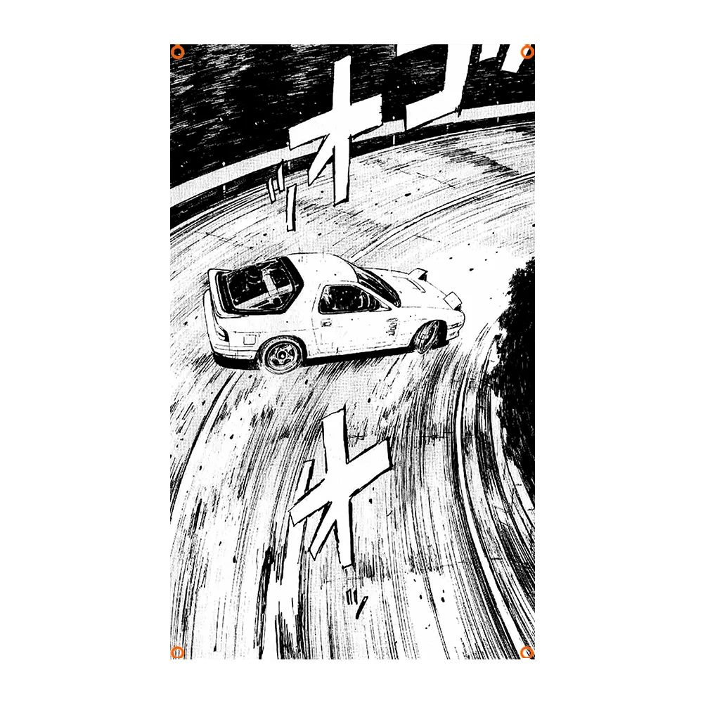 Initial D Anime Retro Flags suitable for travel and gatherings, displaying flags while driving on the field