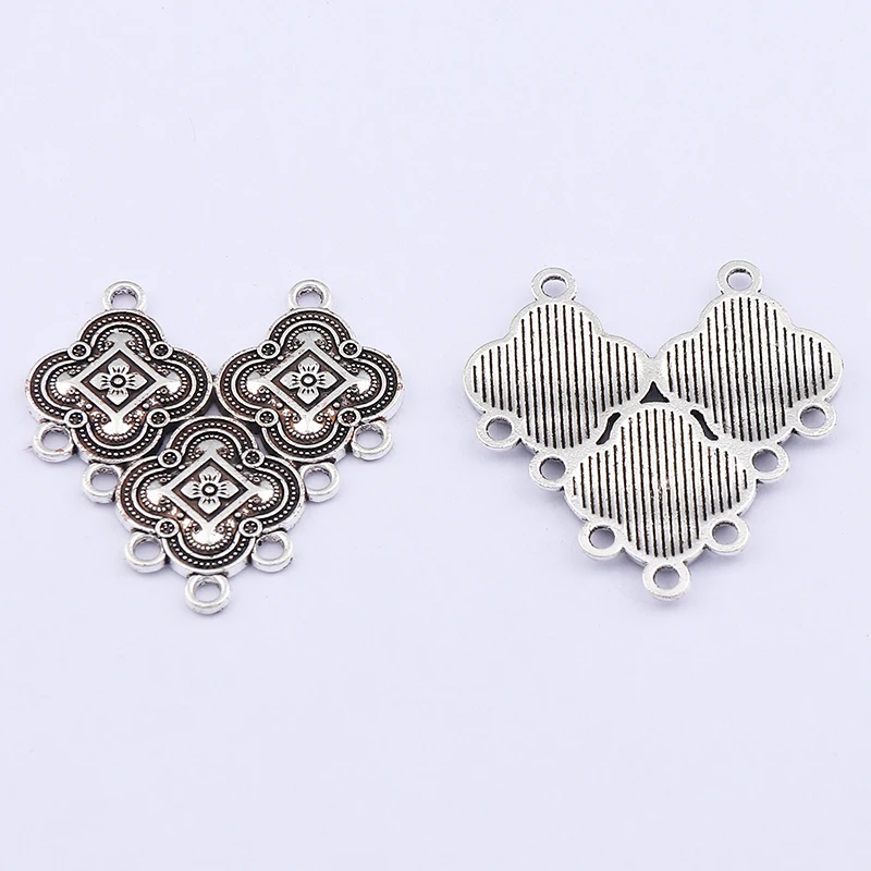 10 x Tibetan Silver Tone Vintage Ethnic Dangle Drop Connector Earring Charms Pendants For Jewelry Making Findings
