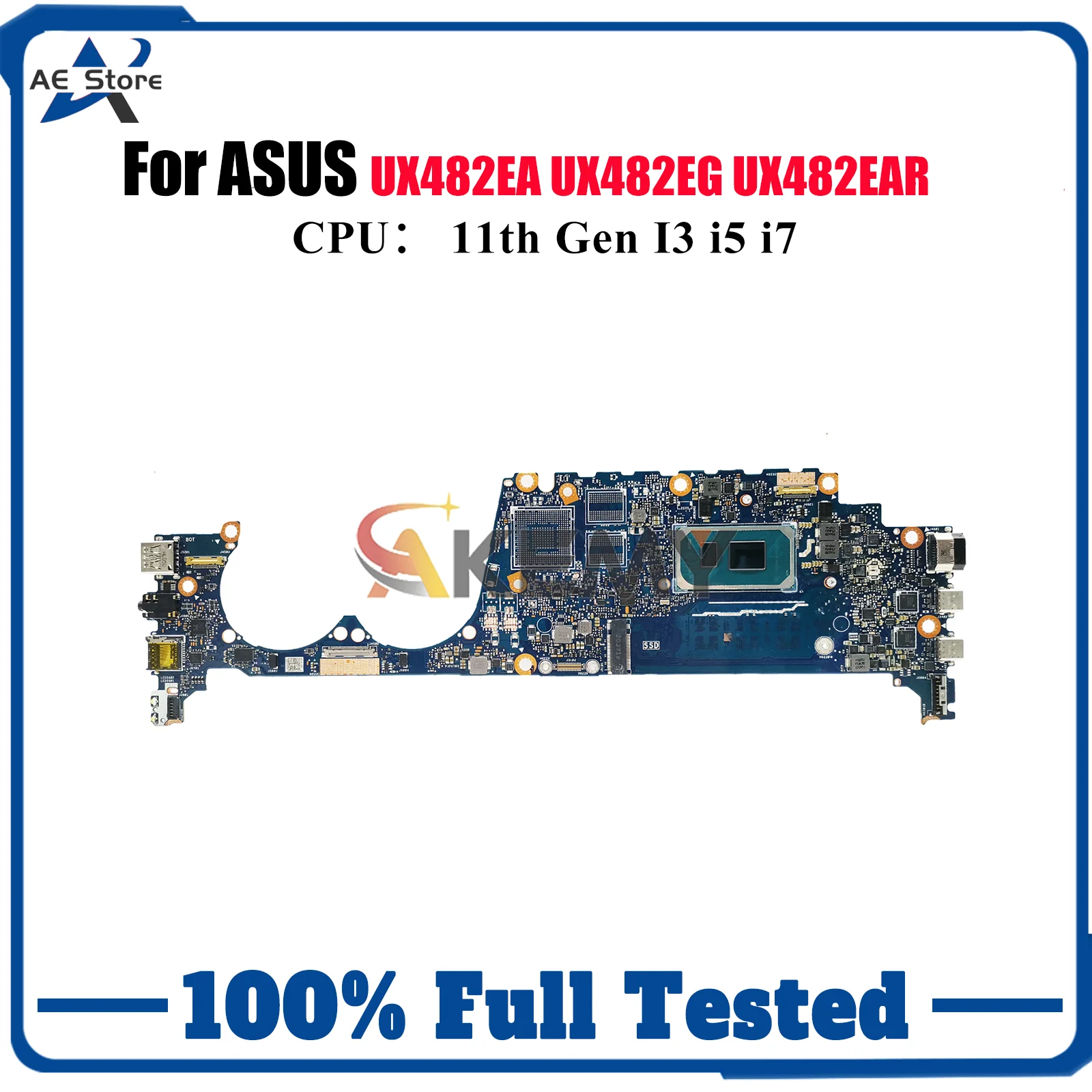 

UX482EA Laptop Motherboard For ASUS UX482E UX482EGR UX4100E UX482EA BX482E UX482EAR UX482EG BE482E Mainboard 11th Gen I3 i5 i7 U