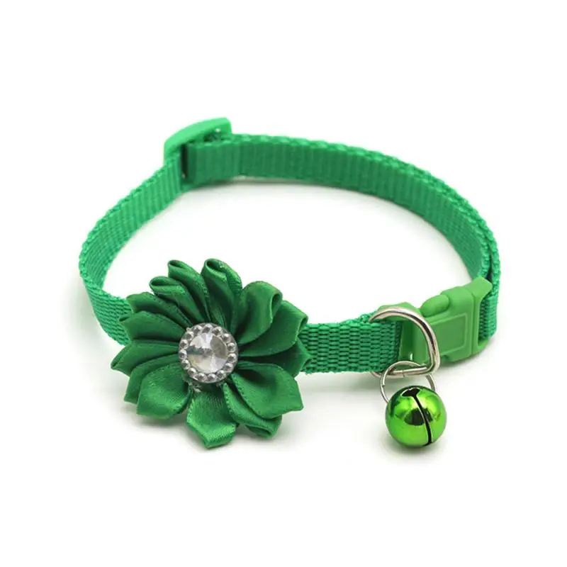 Pet Necklacce Detachable Non-toxic Fashionable Simple Pet Accessories Pet Bell Flower Collar Soft Bell Stretch Adjustable