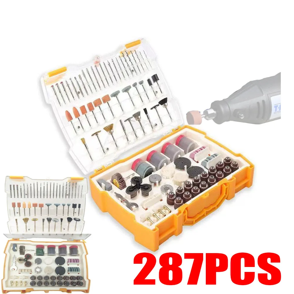 

НОВЫЙ СТИЛЬ, 287 шт., набор аксессуаров для абразивных вращающихся инструментов, электрический мини-набор сверл, шлифовка, полировка, резка, гравировальные головки