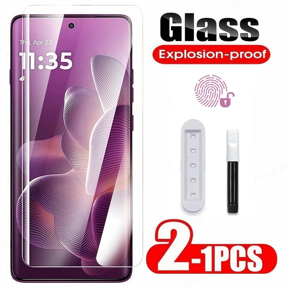 

3D Curved Full Glue Tempered Glass For Motorola Edge 60 Pro 60 Fusion UV HD Screen Protector For Moto Edge60 Protective Glass