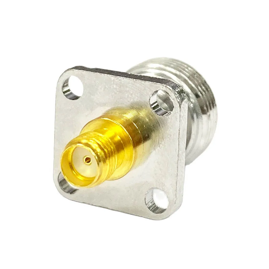 1pc N Female Jack  to SMA Female Jack  RF Coax Modem Adapter Convertor Connector 4-hole Panel Mount Goldplated New Wholesale