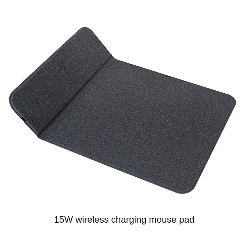 15W Desktop Stand Type Wireless Charging Mouse Pad E-sports Games Anti-slip Office Mat