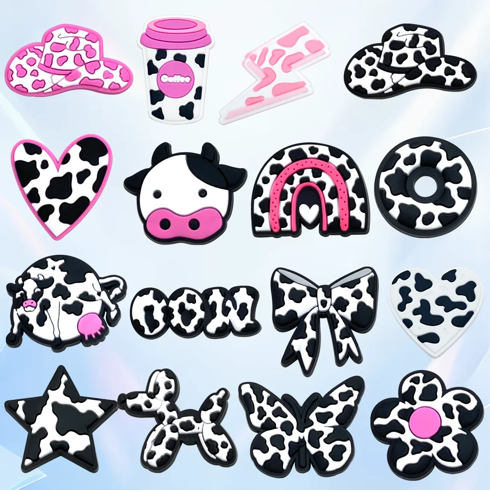 

1-16PCS Cute Cow Shoe Charms Flower Fashion Women Men Shoe Accessories PVC Shoe Decoration