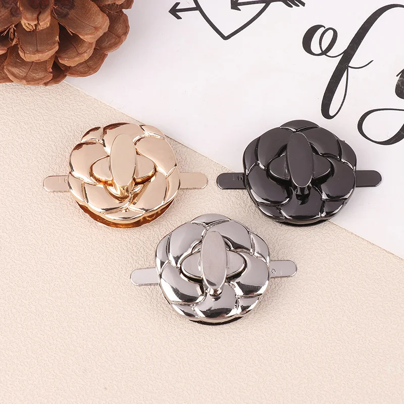 [YU]1Pc Flower Shape Metal Locks Bag Clasp Catch Buckles For Handbags Purse Closures Snap DIY Craft Bag Accessories Fasteners