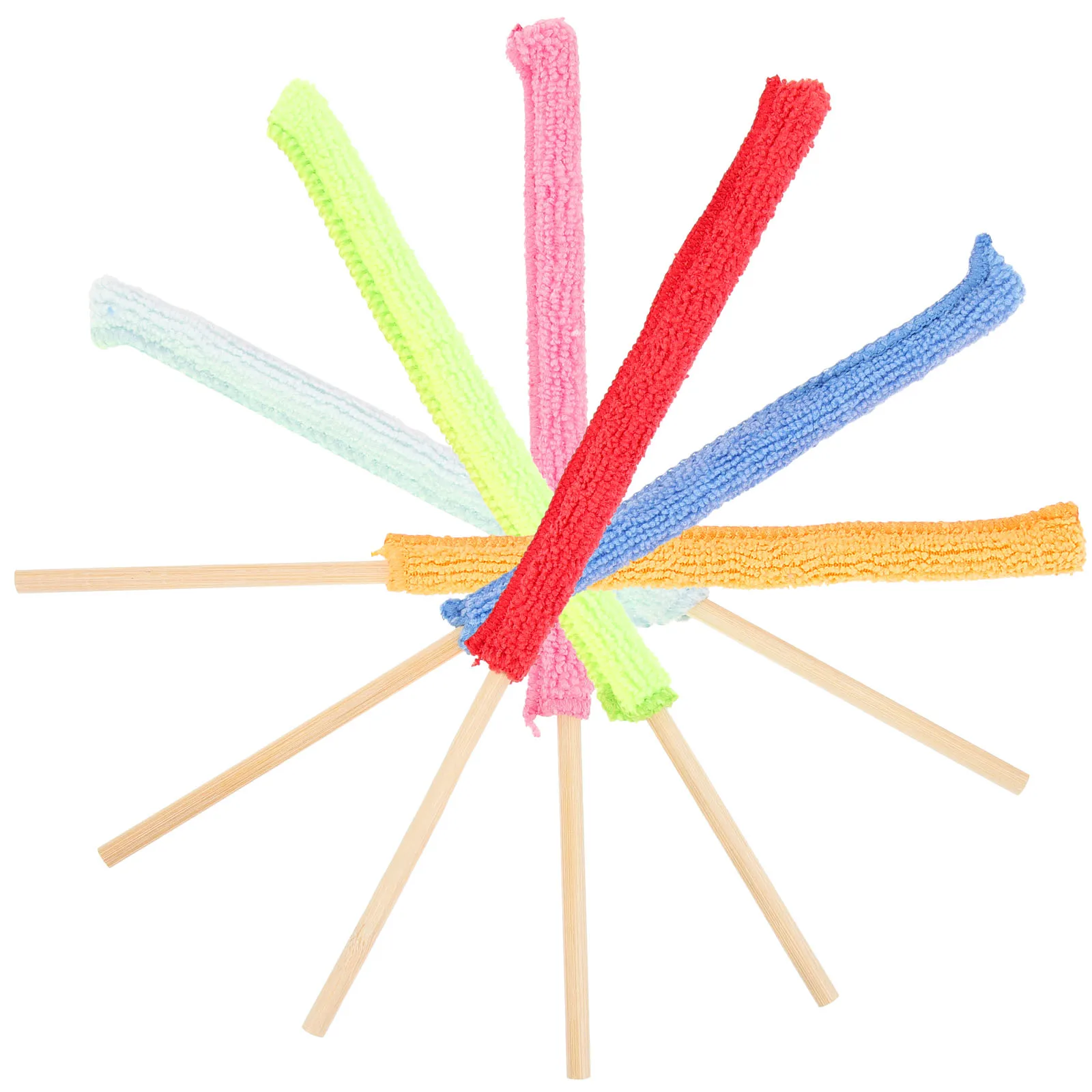 

6 Pcs Cleaning Stick Fiber Towel Microfiber Bamboo H Bottle Brush Long Neck Multi Supplies Glass Cup Cleaner