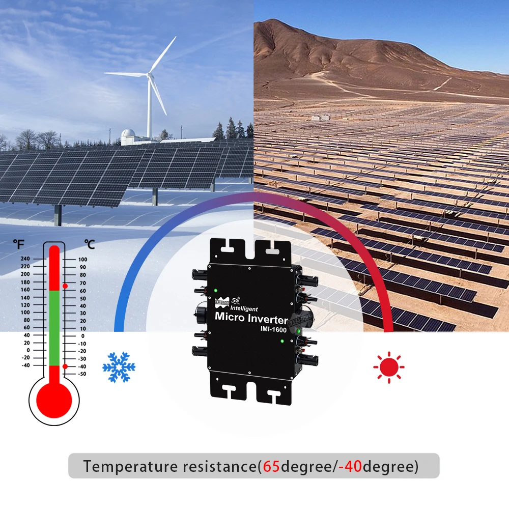 1600 W Solar-Grid-Tie-Wechselrichter mit intelligenter WiFi-Funktion DC 22–50 V AC für 60/72 Zellen Solar-PV-Grid-Tie-Mikro-Wechselrichter – Detail 7